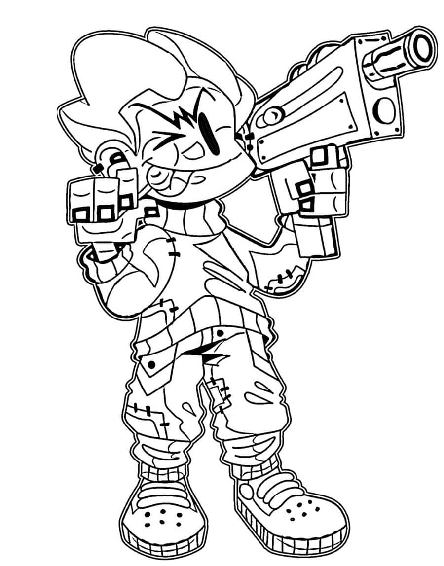 Pico fnf coloring page