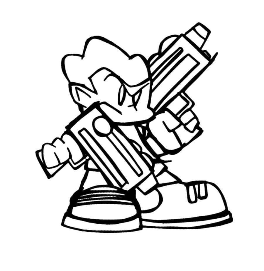 Pico friday night funkin coloring page