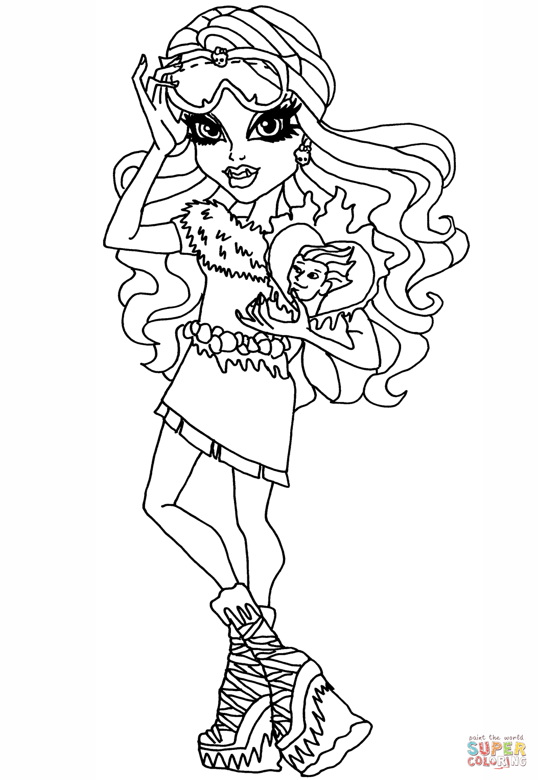 Monster high abbey coloring page free printable coloring pages