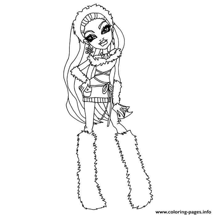 Monster high abbey bominable coloring page printable monster high coloring pages monster high art