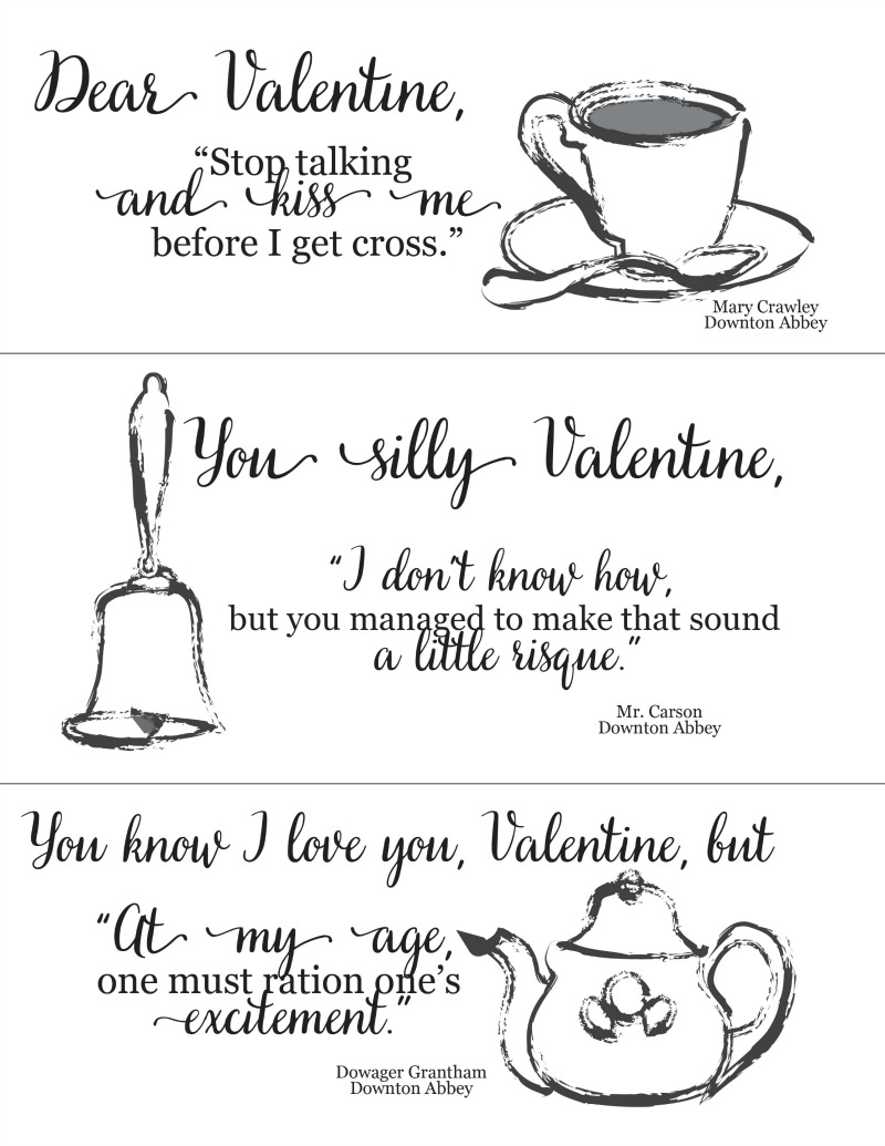Downton abbey valentines free printable