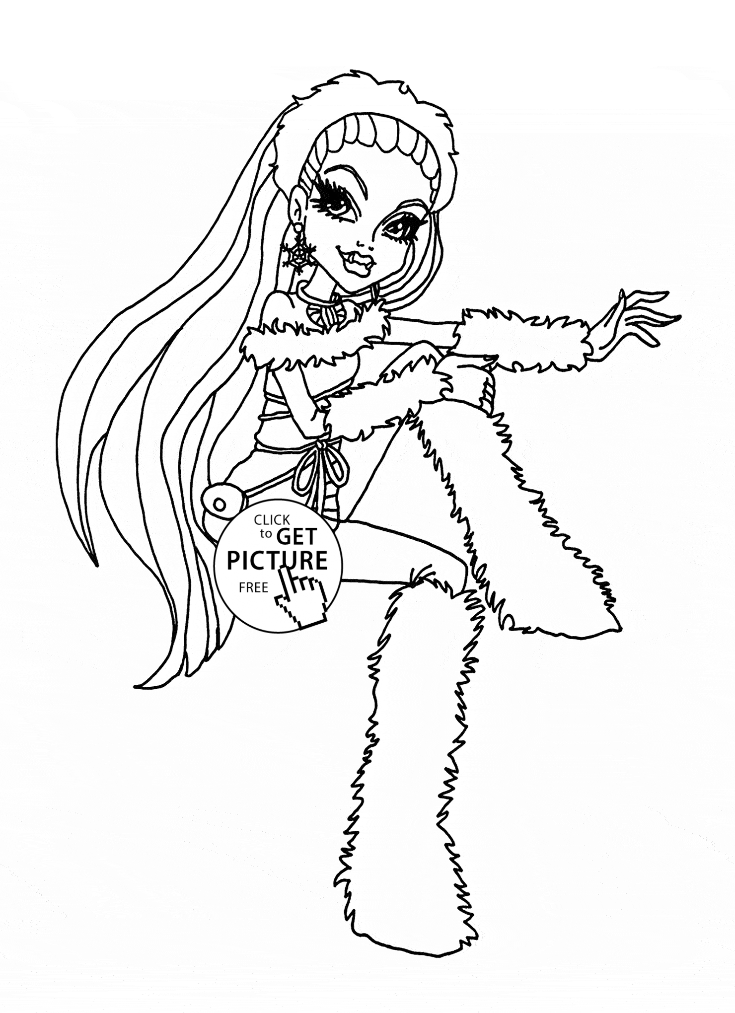 Abbey monster high coloring page for kids for girls coloring pages printables free