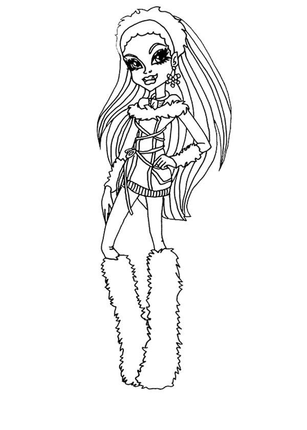 Abbey bominable from monster high coloring page monster coloring pages monster high pictures cute coloring pages