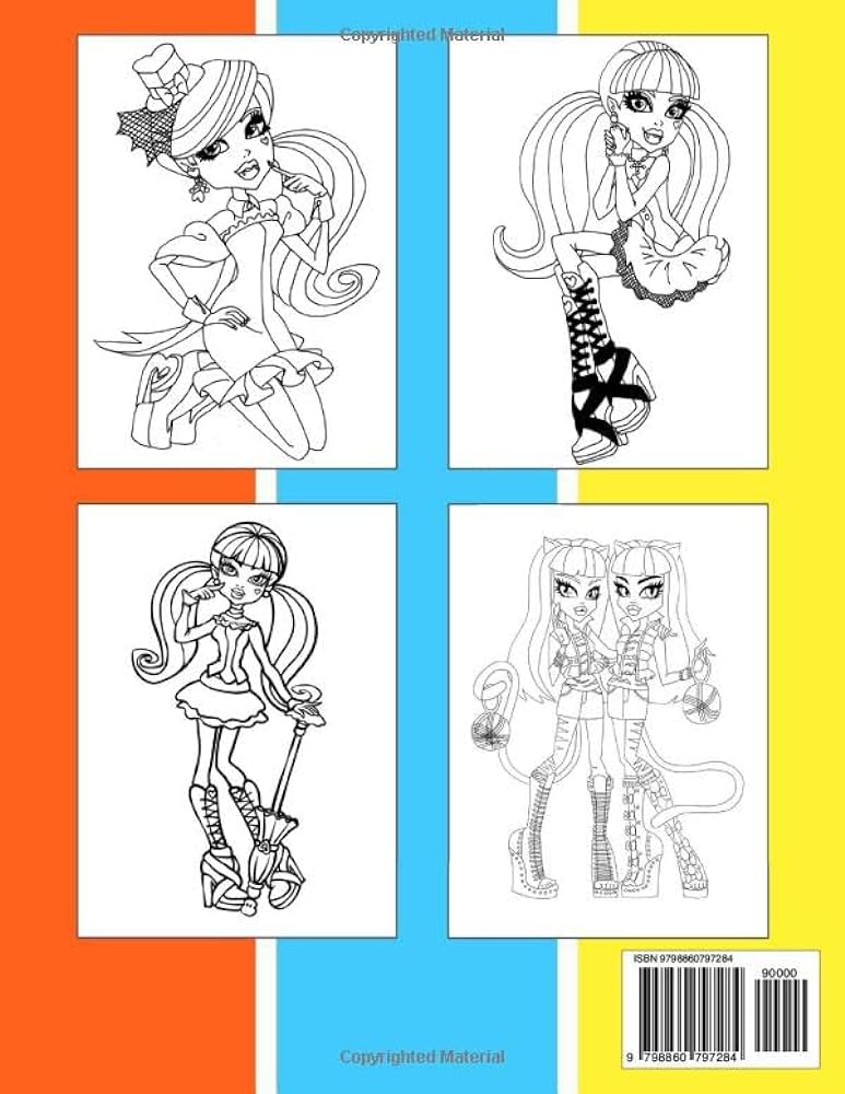 Monster hi coloring book for fan teen men women great coloring pages for kids teens adults beautiful and exclusive illustrations of your your creativity and create your masterpieces