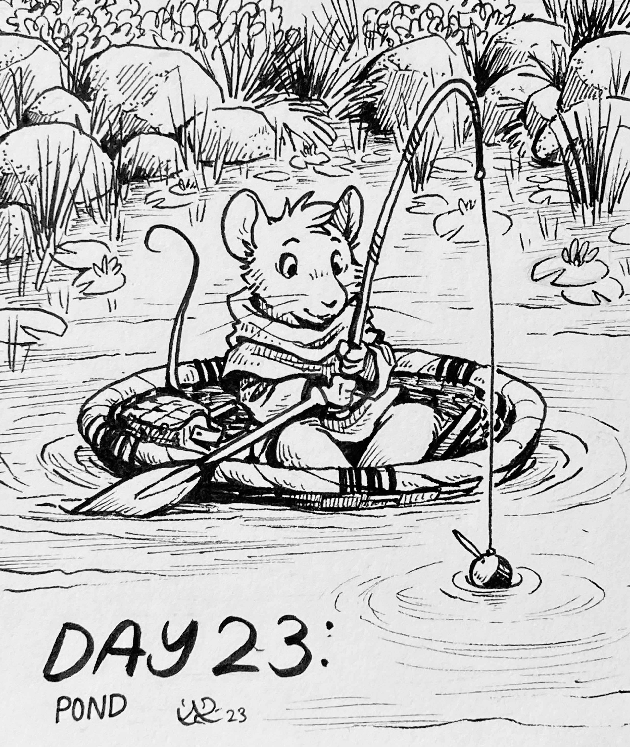 Alexander johnson missions closed on x day pond fishing in the abbey pond this little mouse is hoping to catch a big fish ðð redwall inktober httpstcoibjueizcg x