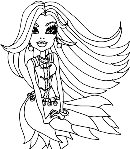 Monster high spectra vondergeist coloring page free printable coloring pages