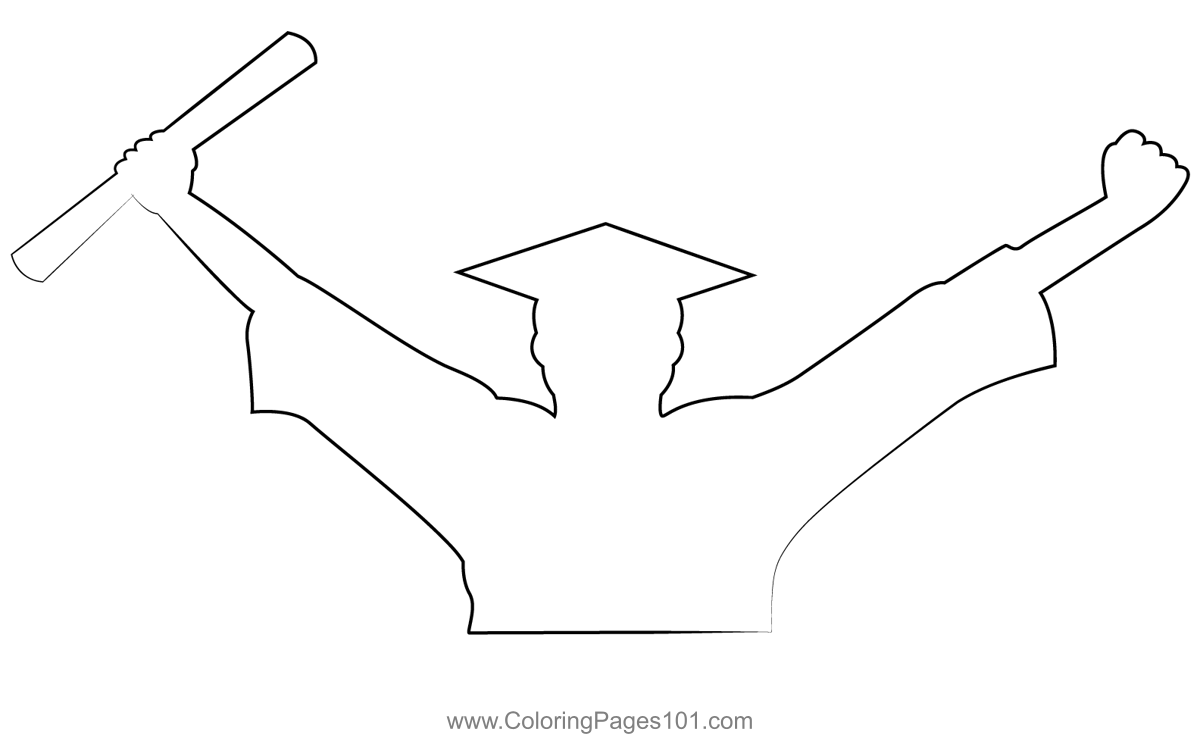 Graduation coloring page for kids