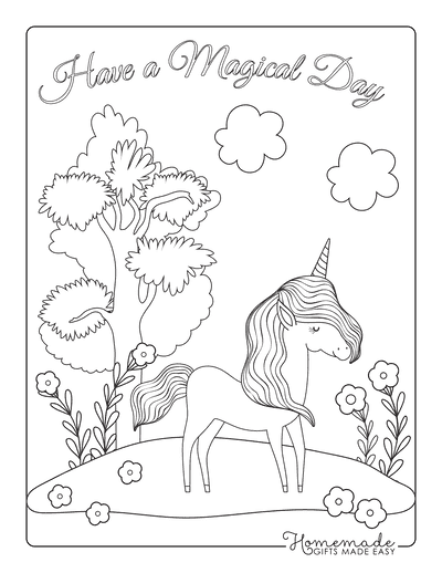 Magical unicorn coloring pages for kids adults