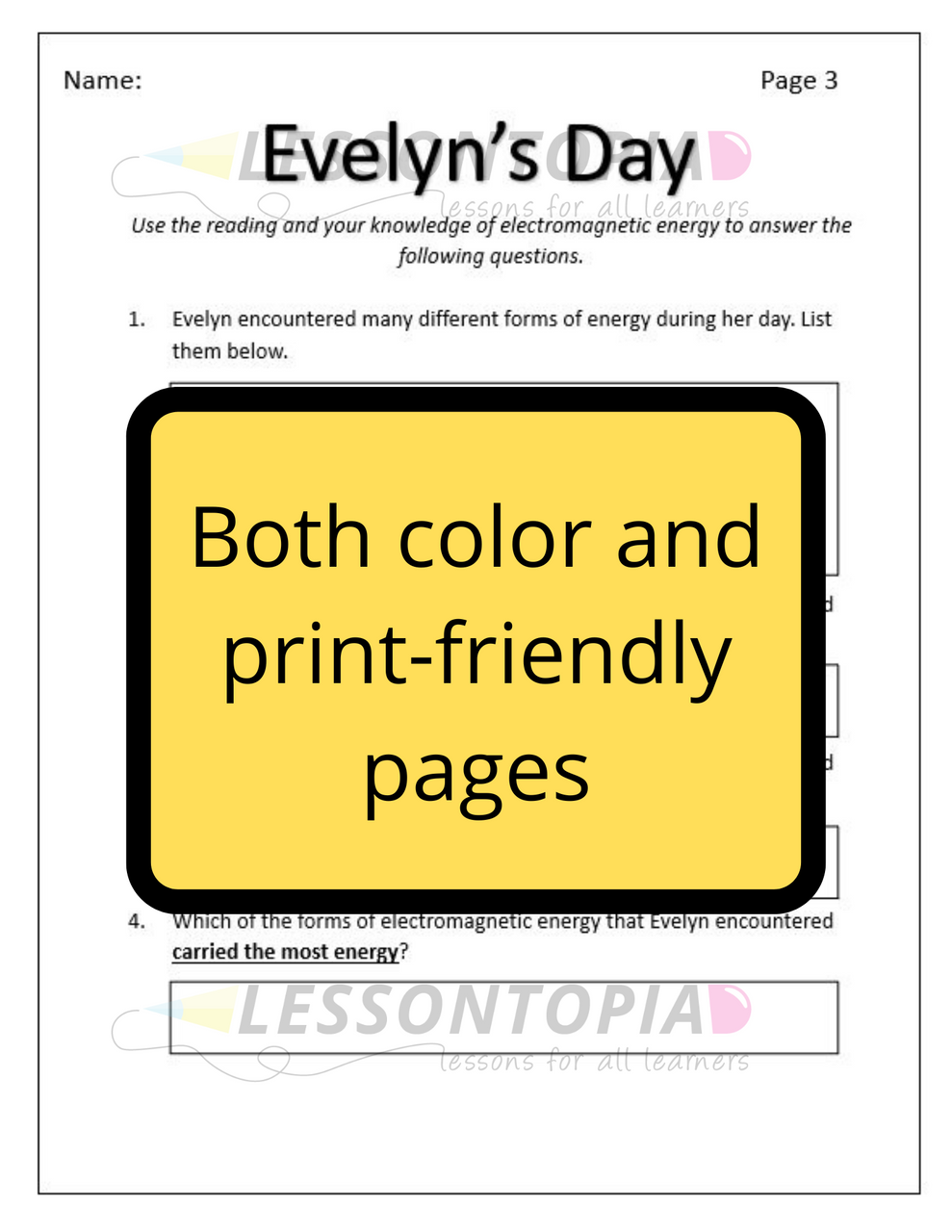 Electromagnetic spectrum worksheet