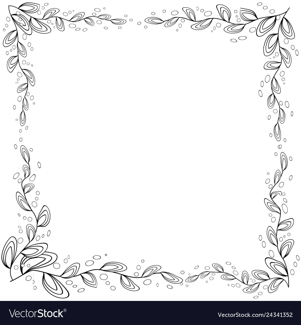 Floral frame coloring book for adult and older vector image