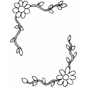 Flowers frame coloring sheet