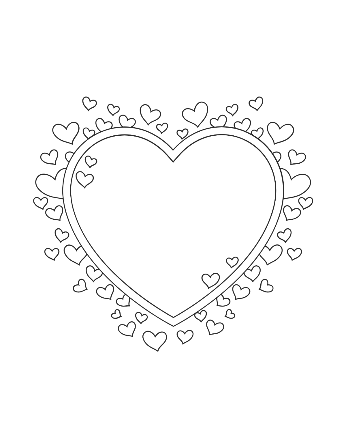 Free heart coloring page s examples