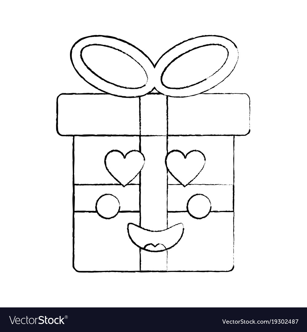 Gift box emoji icon image royalty free vector image