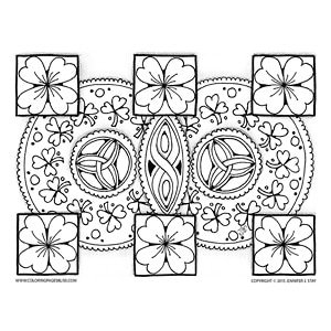 Four leaf clover coloring page