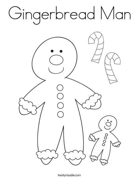 Gingerbread man coloring page