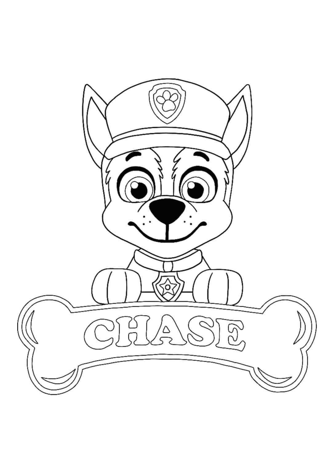 Paw patrol chase coloring pages