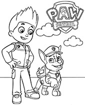 Chase coloring page paw patrol