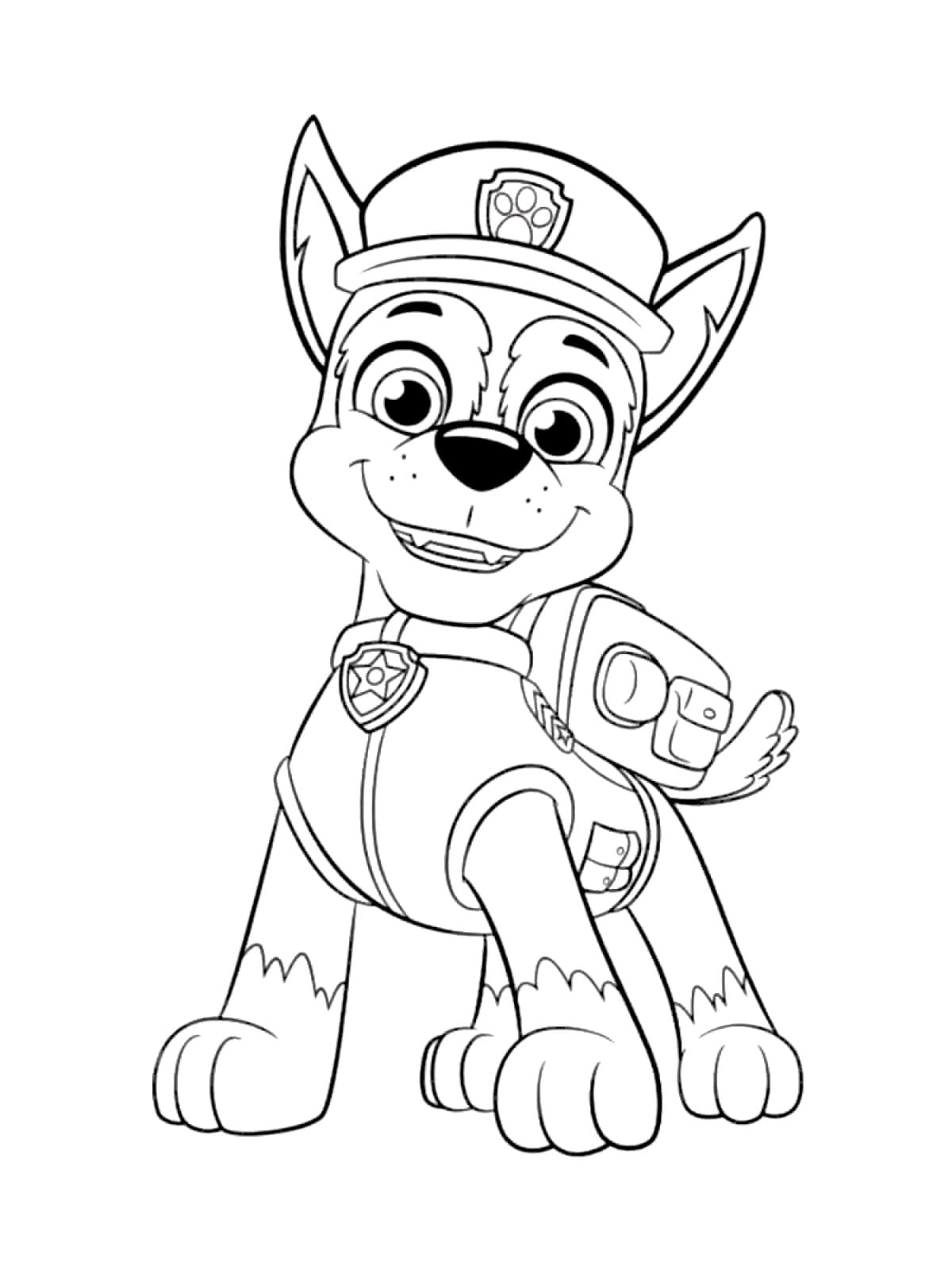 Smiling chase coloring page