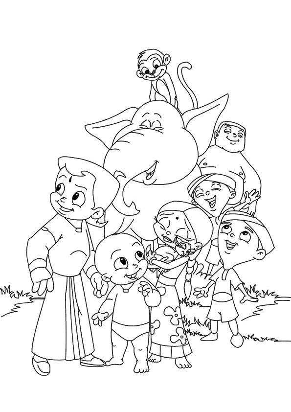 Coloring pages bheem coloring page kids