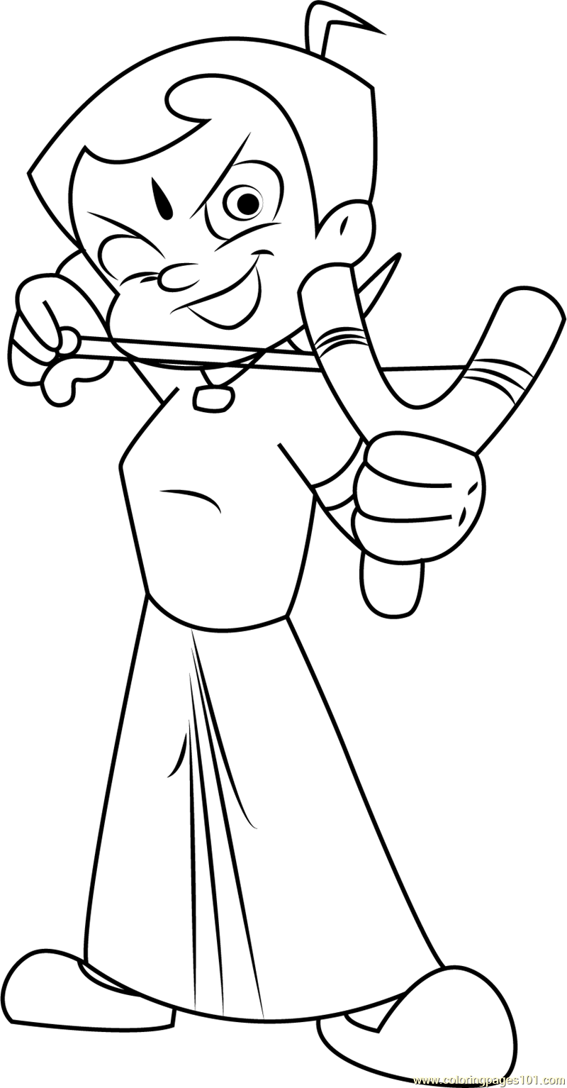 Chhota bheem coloring page for kids