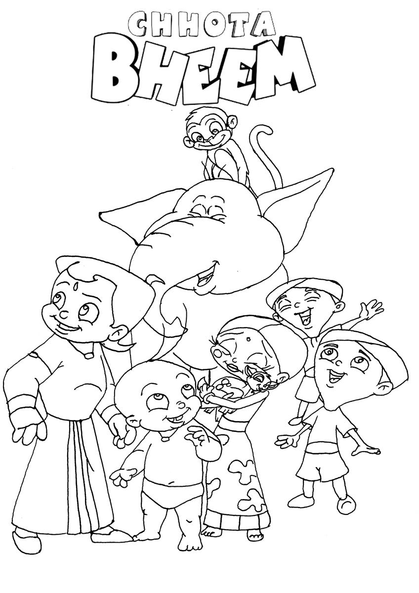 Chhota bheem coloring page
