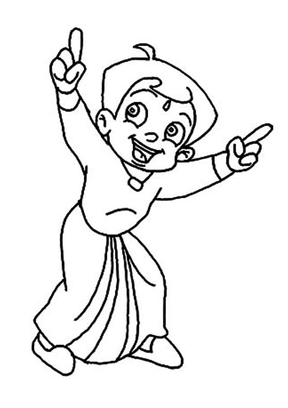 Coloring pages chota bheem laughing coloring page