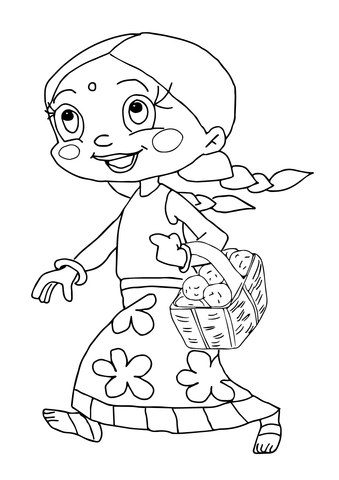 Chutki from chhota bheem coloring page free printable coloring pages