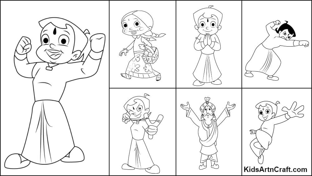Chhota bheem coloring pages for kids â free printables