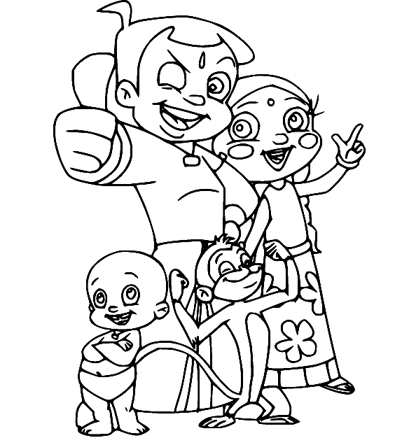 Chhota bheem coloring pages printable for free download