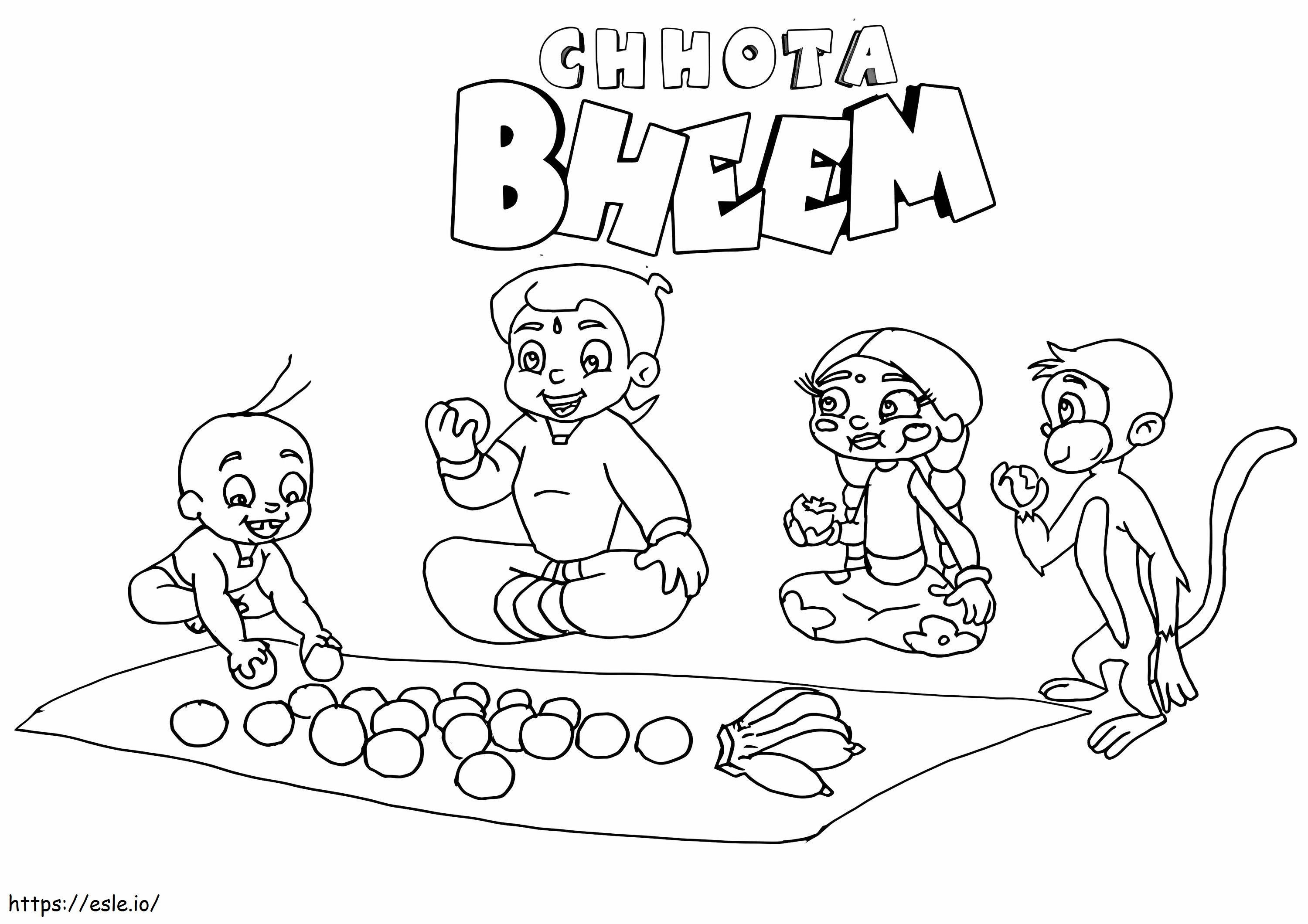 Chhota bheem with friends coloring page
