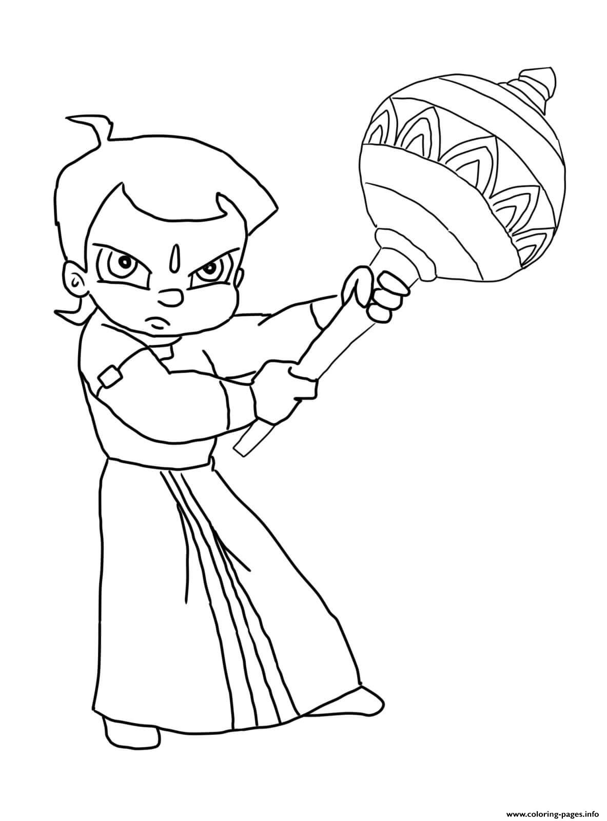 Chota bheem and the curse of damyaan coloring page printable