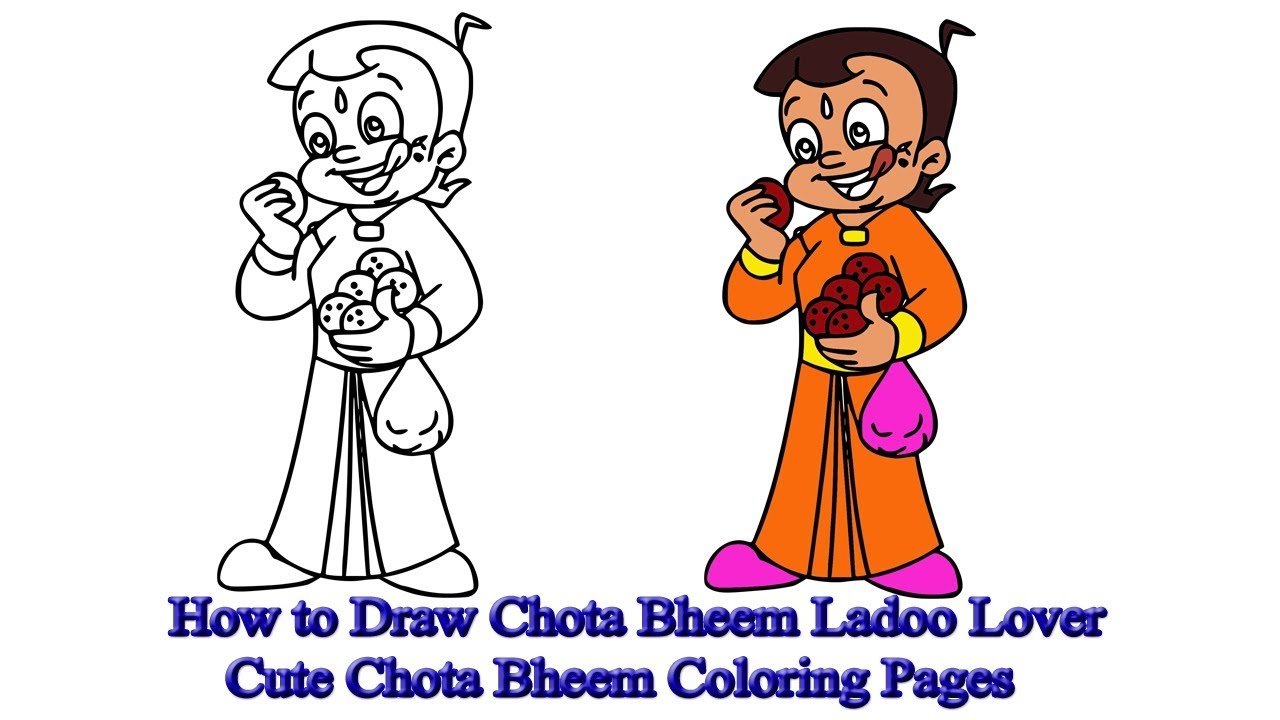 Chota bheem ladoo lover cute chota bheem coloring pages