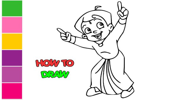How to draw chota bheem step by step