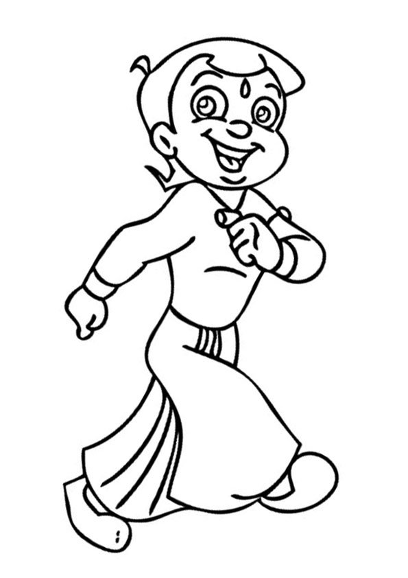 Coloring pages chhota bheem running coloring page