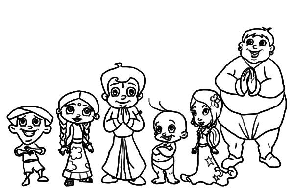 Drawg characters from chota bheem colorg pages