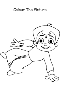 Jumping chhota bheem coloring pages worksheet for kindergartenpreschoolfirst grade