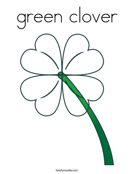 Green clover coloring page