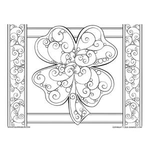 Leaf clover coloring page