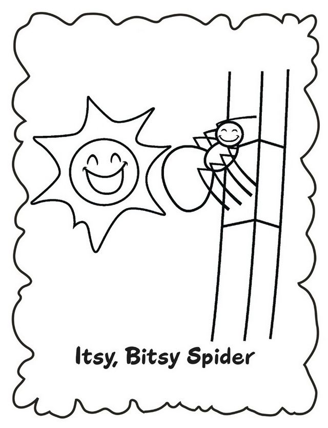 We cannot push our small children to learn something that they do not like the only want to listen to theiâ spider coloring page bitsy spider itsy bitsy spider