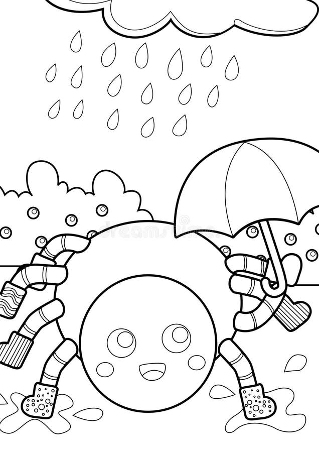 Itsy bitsy spider coloring kids and adult stock illustration