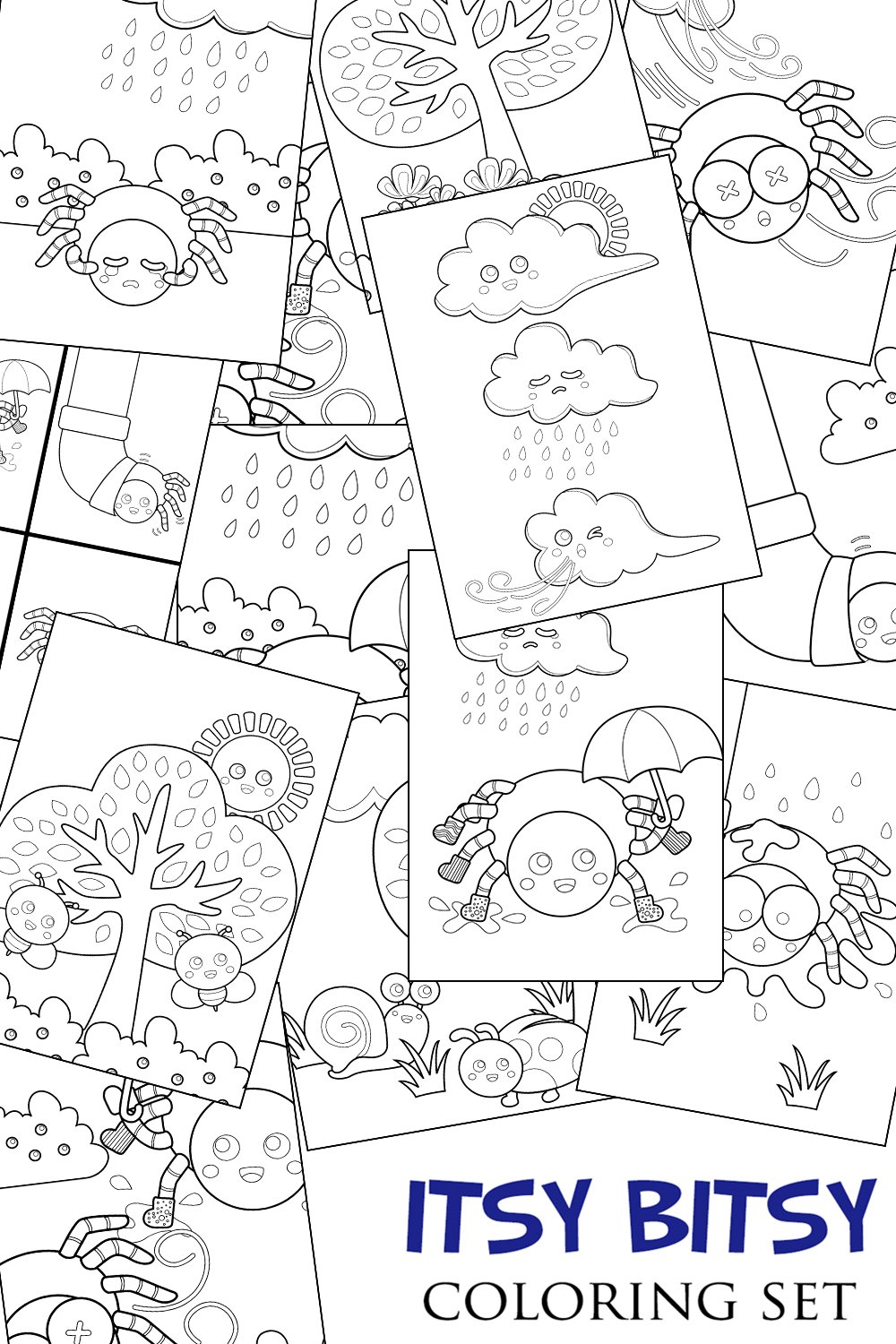 Classic itsy bitsy spider out insect coloring kids adult