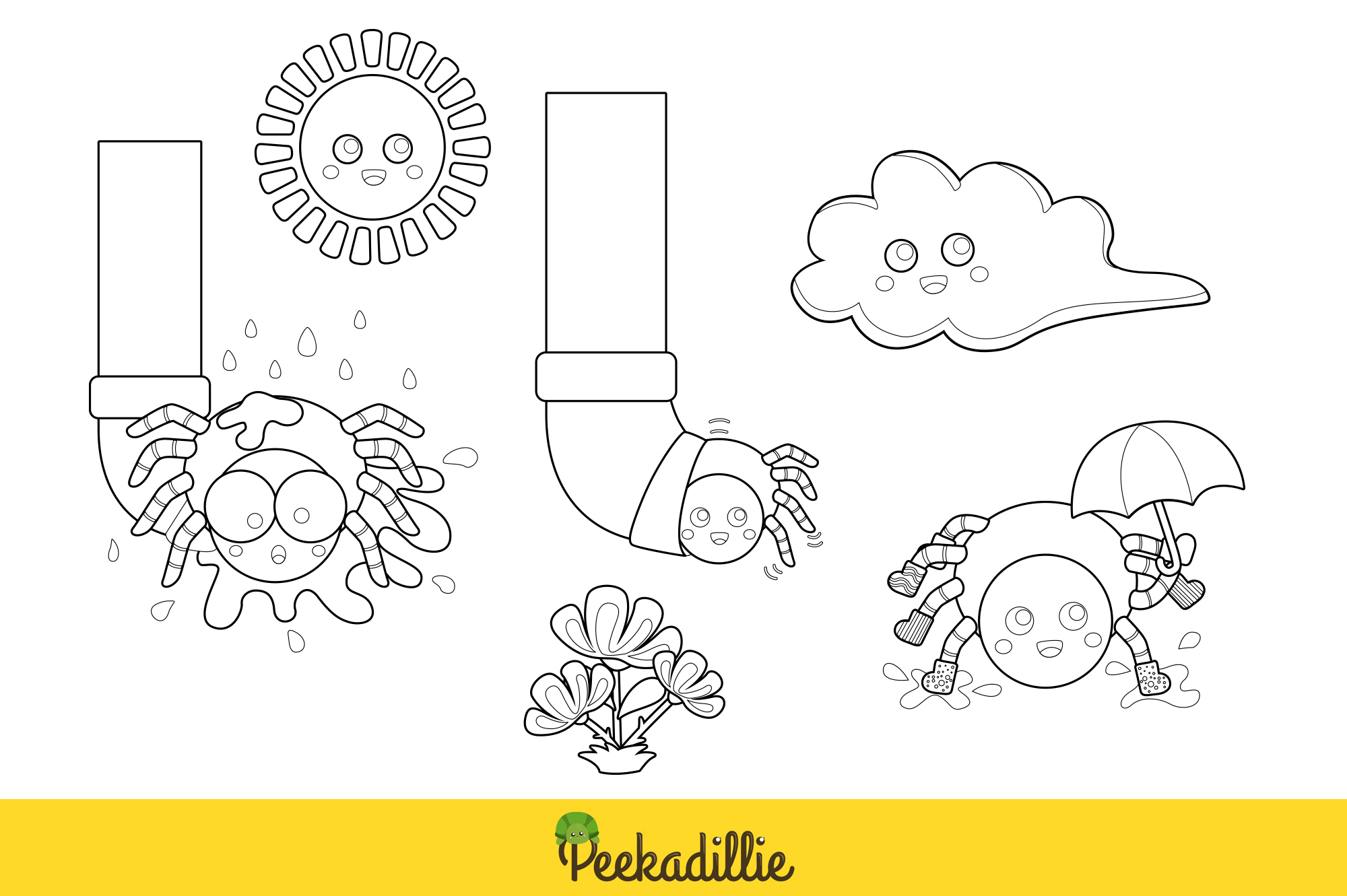 Itsy bitsy spider rhymes classic bedtime story kids scrapbook digital stamp