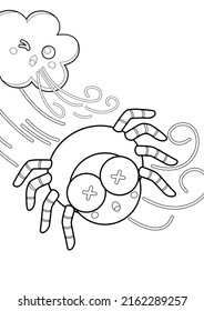 Itsy bitsy spider classic story coloring stock illustration