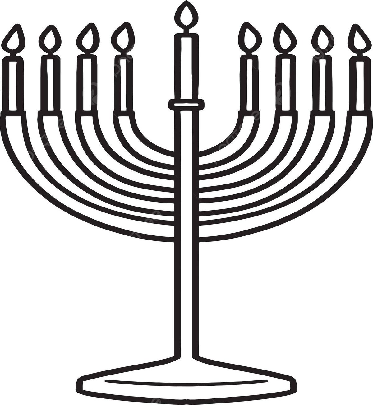 Hanukkah menorah isolated coloring page for kids silhouette eight days hebrew vector ring drawing kid drawing color drawing png and vector with transparent background for free download