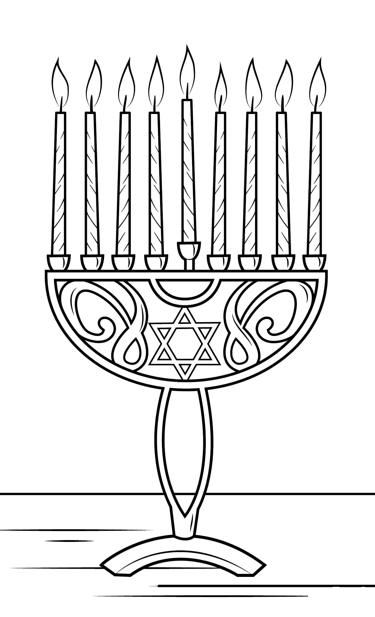 Perfect menorah coloring page