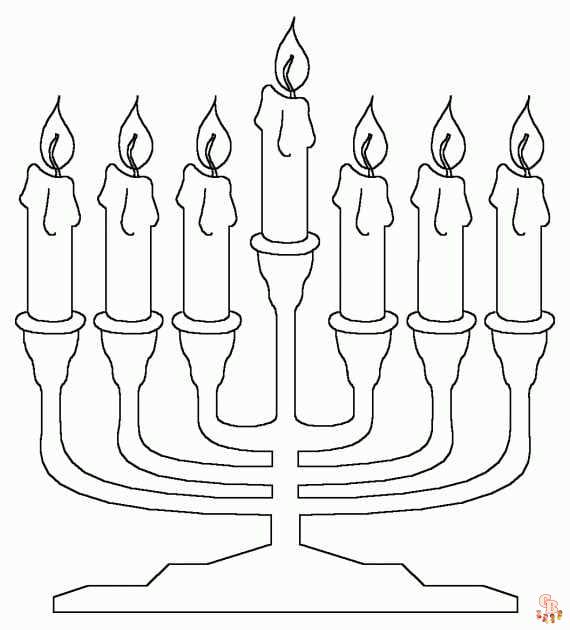 Printable menorah coloring pages free for kids and adults