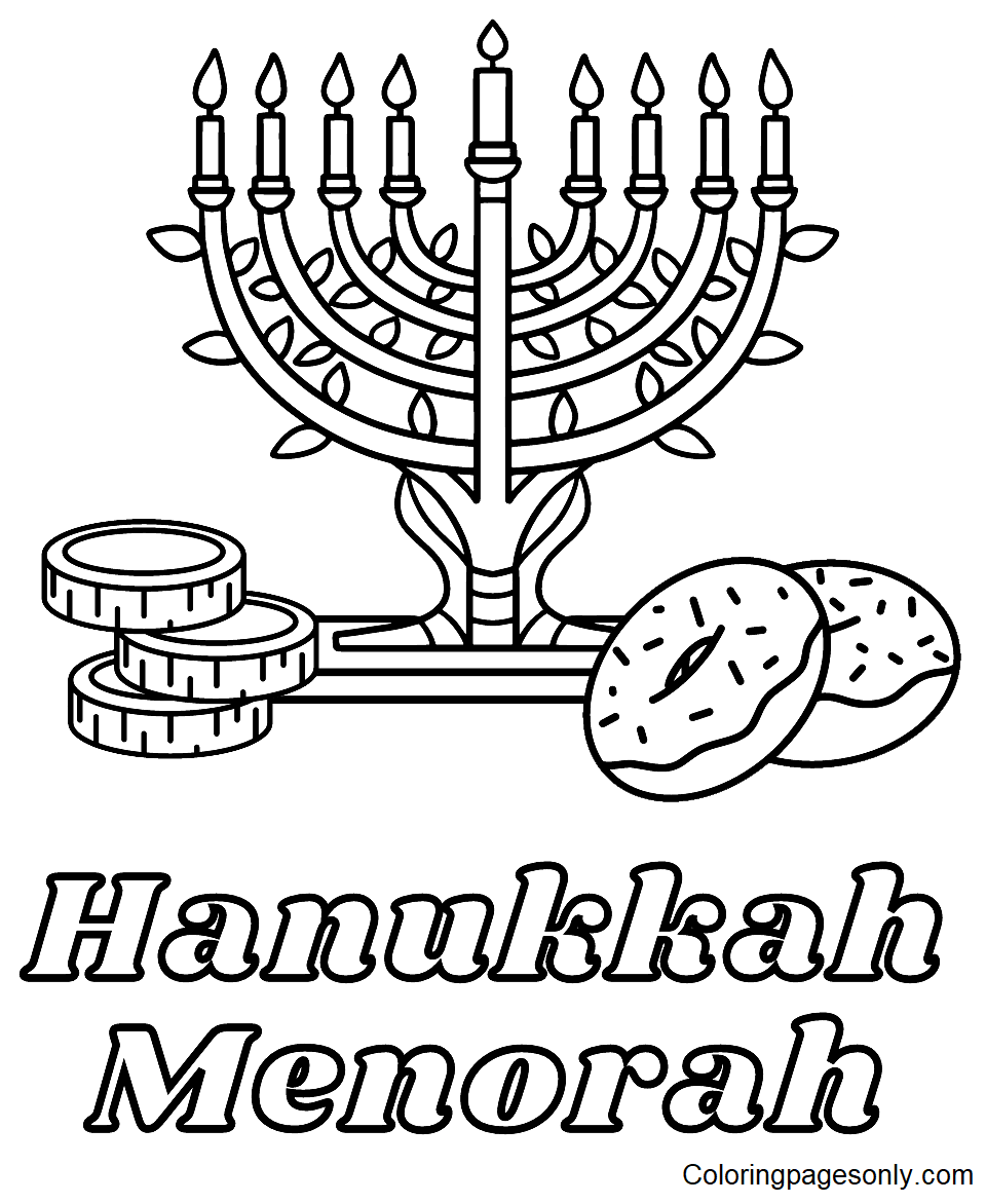 Hanukkah coloring pages printable for free download