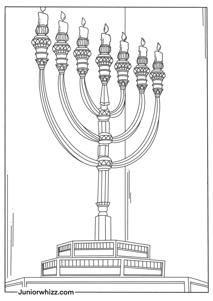 Free menorah coloring pages printable pdfs