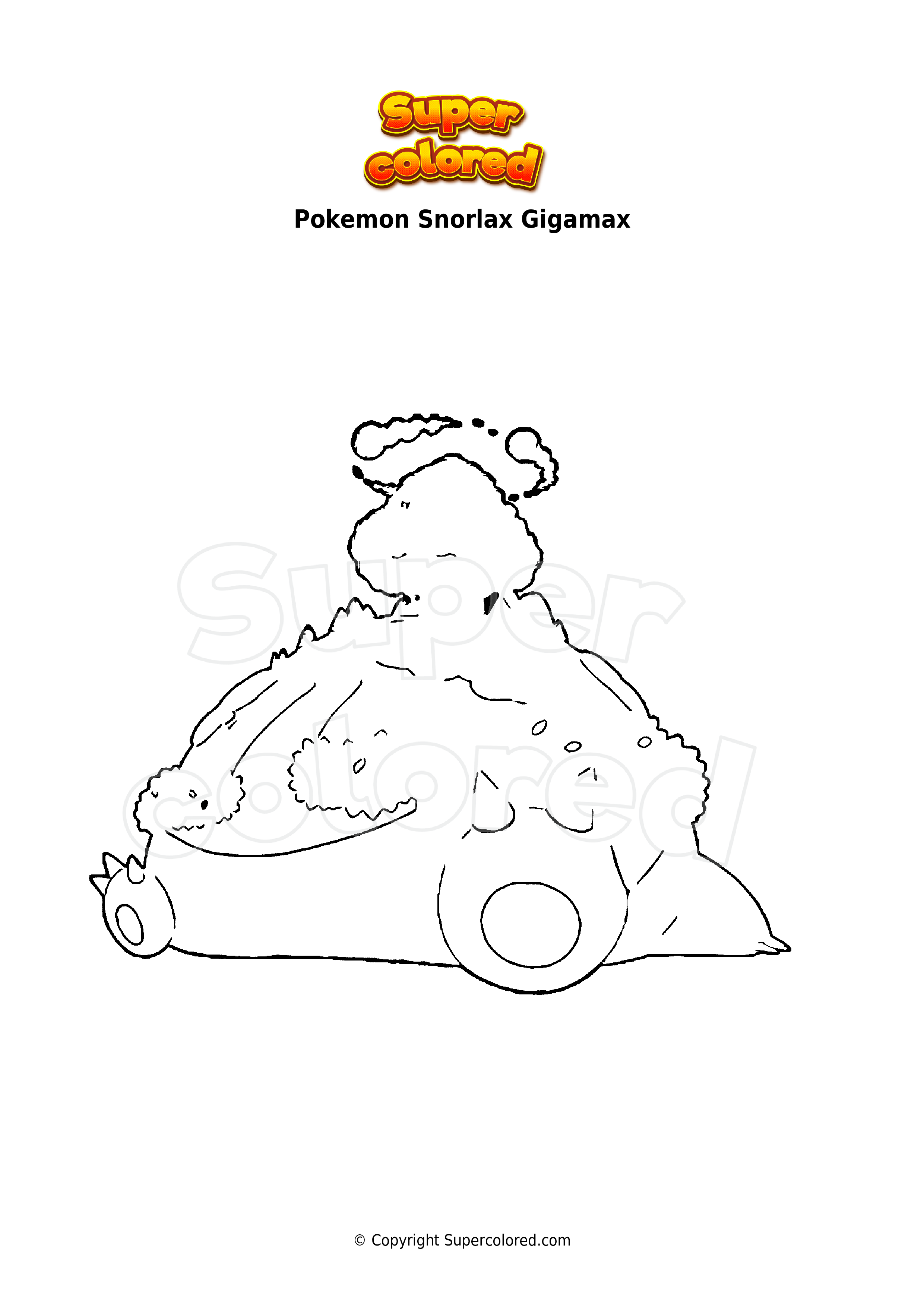 Coloring page pokemon snorlax gigamax
