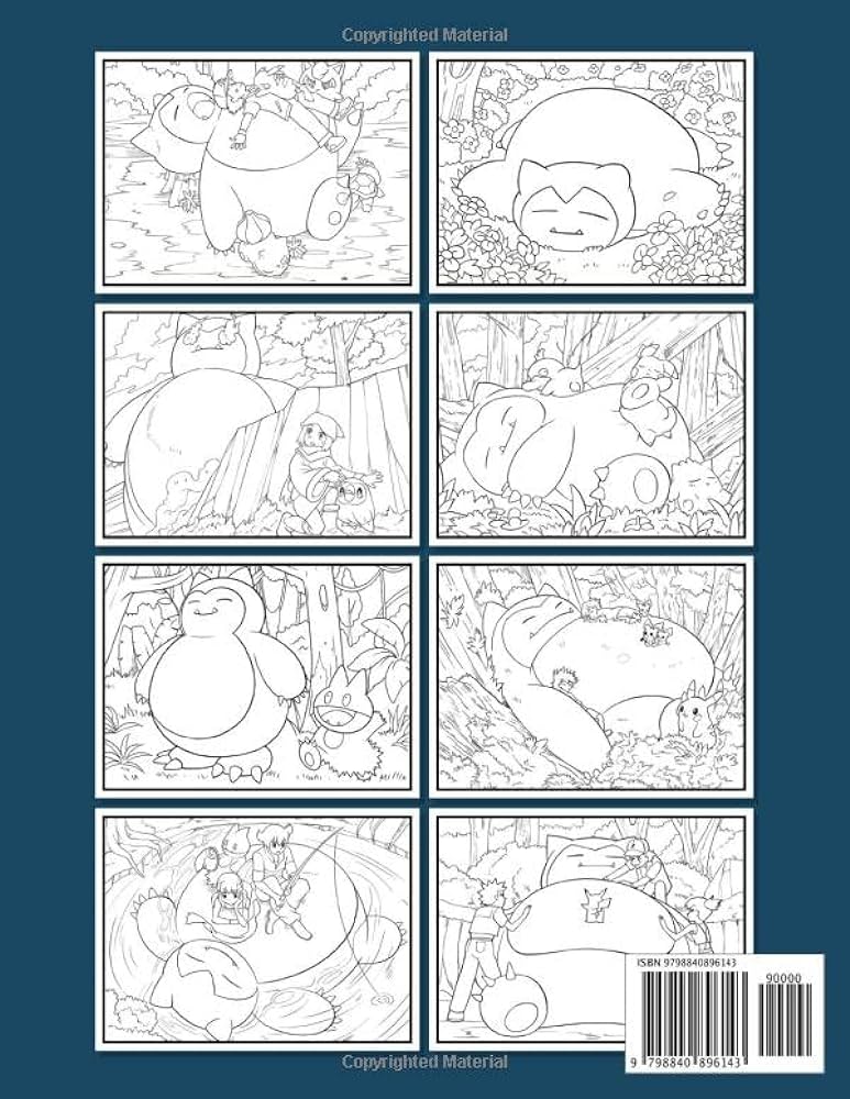 Snorlax coloring book unique featuring a large print many pages bring happiness books for adult and kid yasuoka sueno kitap